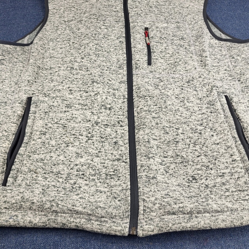 Orvis Men XXL Gray Heather Sweater Fleece Full Zip Mock Neck Pocket Vest Outdoor - Picture 4 of 11